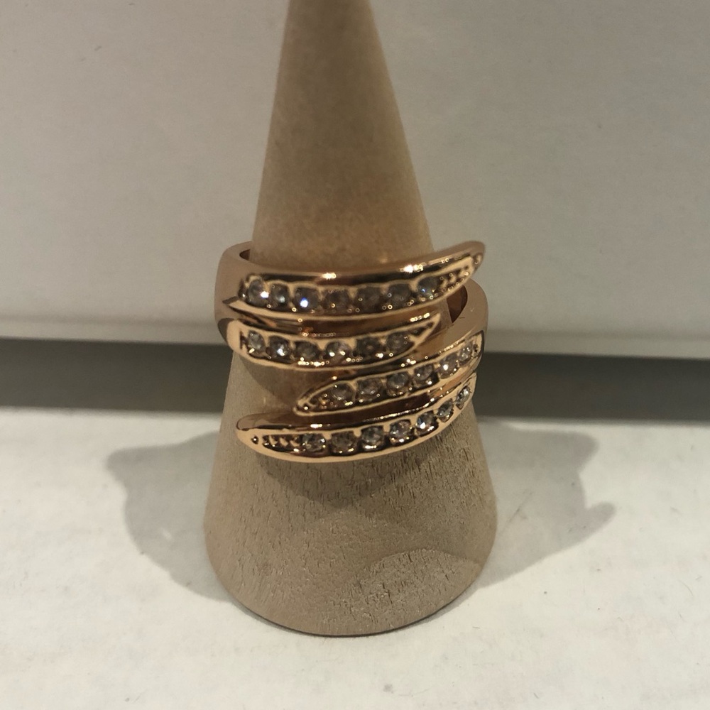 3/$20 Rose Gold and Crystals Ring - Size 6
